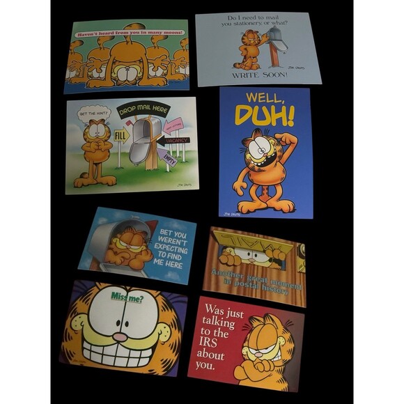 Vintage Garfield Postcards Set by Jim Davis – Classic 80s/90s Humor, Lot of 8 - Picture 1 of 10